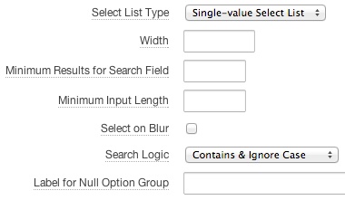 single-value select list settings
